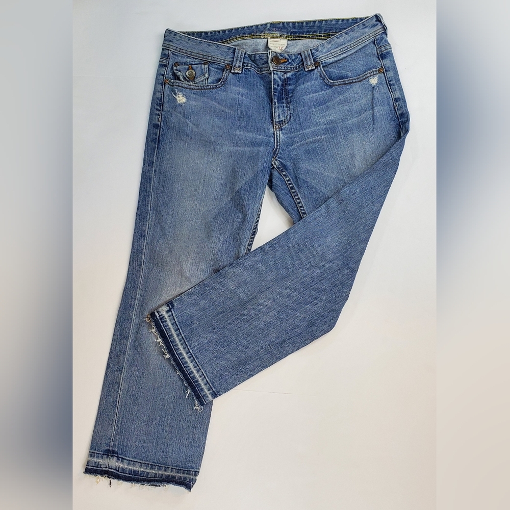 Banana Republic Stretch U Turn Light Cropped Jeans Unhemmed
